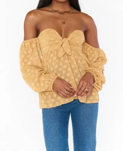 Show Me Your Mumu Nita Top In Gold Dot In Multi