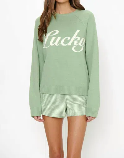 Show Me Your Mumu Off Duty Sweater In Lucky In Green