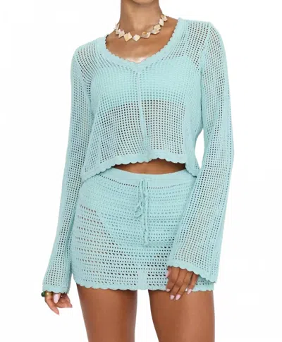 Show Me Your Mumu Offshore Top In Jelly Mint Crochet In Green