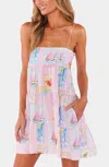Show Me Your Mumu Ooo Mini Dress In Summer Soleil Linen In Pink