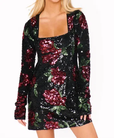 SHOW ME YOUR MUMU OUT TONIGHT MINI DRESS IN SEND ME ROSES SEQUIN