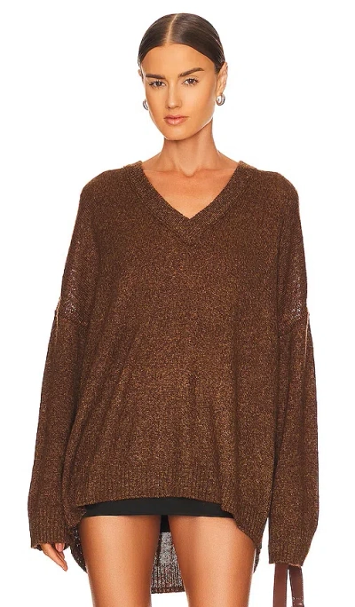 Show Me Your Mumu Ozzy Oversized Jumper In Chocolate Knit
