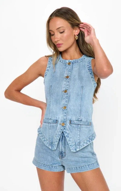 Show Me Your Mumu Pacifica Sleeveless Top In Slate Indigo In Blue
