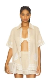 Show Me Your Mumu Parker Button Down In Latte Capri Shells