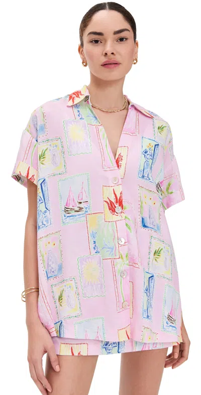 Show Me Your Mumu Parker Button Down Shirt Summer Soleil Linen