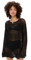 Show Me Your Mumu Paula Pullover In Black Crochet