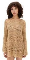Show Me Your Mumu Paula Pullover Swim Coverup In Latte Crochet