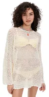 Show Me Your Mumu Paula Pullover Sweater White In White