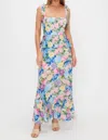 Show Me Your Mumu Paxton Print Midi Dress In Flower Shop In Blue