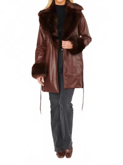 SHOW ME YOUR MUMU PENNY LANE FAUX FUR COAT IN CHOCOLATE