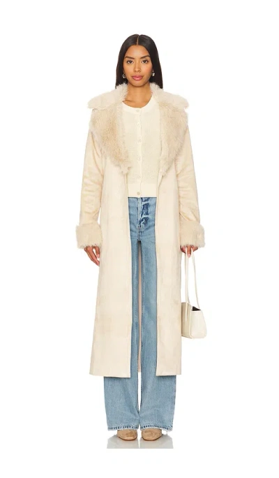 Show Me Your Mumu Penny Lane Long Coat In Beige