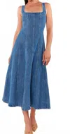 Show Me Your Mumu Prim Midi Dress In Windy Indigo In Blue