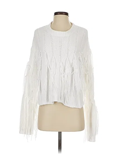 Pre-owned Show Me Your Mumu Pullover Sweater In White