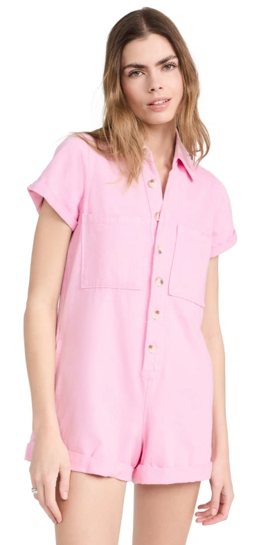 Show Me Your Mumu Range Romper Candy Pink Denim | ModeSens
