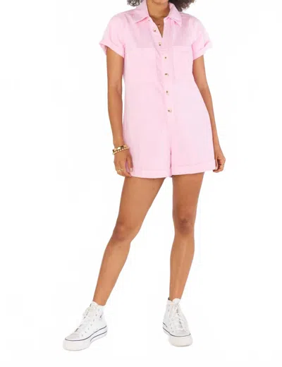Show Me Your Mumu Range Romper In Candy Pink Denim