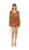 Show Me Your Mumu Raquel Ruffle Romper In Garden Harvest In Brown