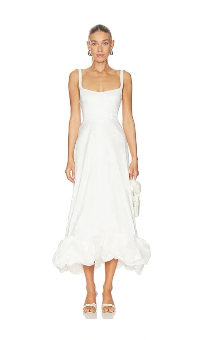 Show Me Your Mumu Rebecca Midi Dress White Taffeta In Multi