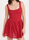 Show Me Your Mumu Ricci Skort Dress In Radiant Red Lace In Multi