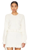 Show Me Your Mumu Ridley Ruffle Sweater In Cream