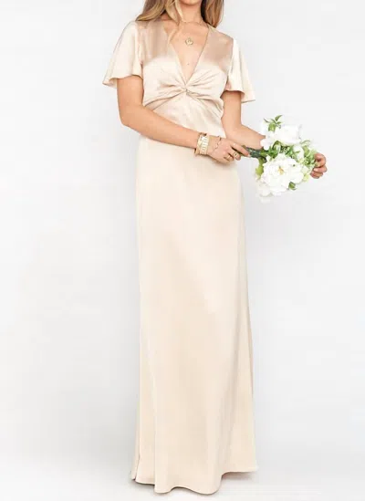 Show Me Your Mumu Rome Twist Gown In Champagne In White