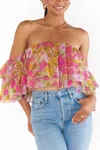 SHOW ME YOUR MUMU ROSELLA RUFFLE TOP IN CARNABY FLORAL