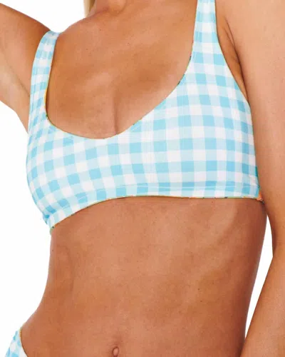 Show Me Your Mumu Sanibel Top Reversible In Bouquet Gingham In Blue