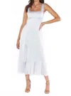 Show Me Your Mumu Satin Claire Midi Dress In Silver Luxe In White