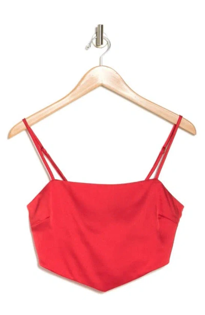 Show Me Your Mumu Scarf Crop Top In Red Luxe Satin