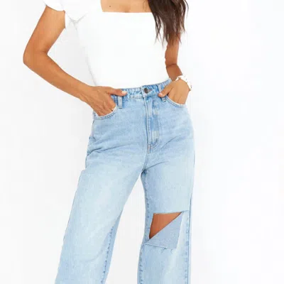 Show Me Your Mumu Sedona Straight Jeans In Blue Haze In White