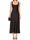 Show Me Your Mumu Serenade Slip Dress In Black Luxe Satin In Multi