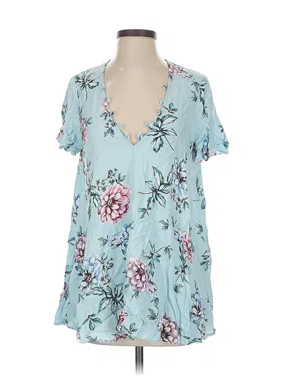 Pre-owned Show Me Your Mumu Short Sleeve Blouse In Blue