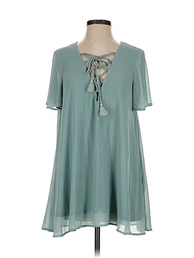 Pre-owned Show Me Your Mumu Short Sleeve Blouse In Blue