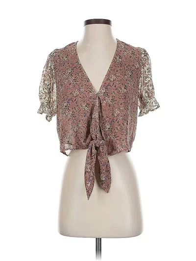 Pre-owned Show Me Your Mumu Short Sleeve Blouse In Brown