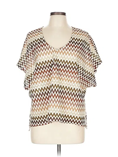 Pre-owned Show Me Your Mumu Short Sleeve Blouse In Brown