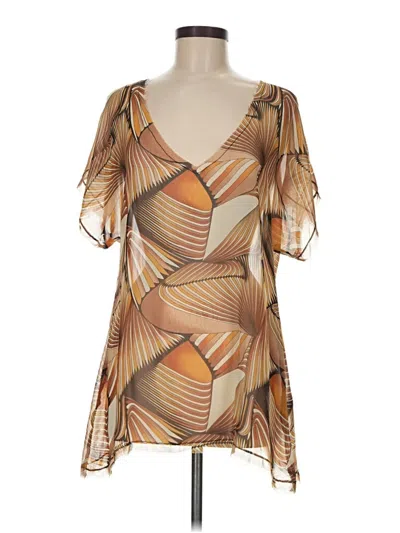 Show Me Your Mumu Short Sleeve Blouse In Brown