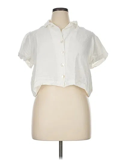 Pre-owned Show Me Your Mumu Short Sleeve Blouse In Ivory