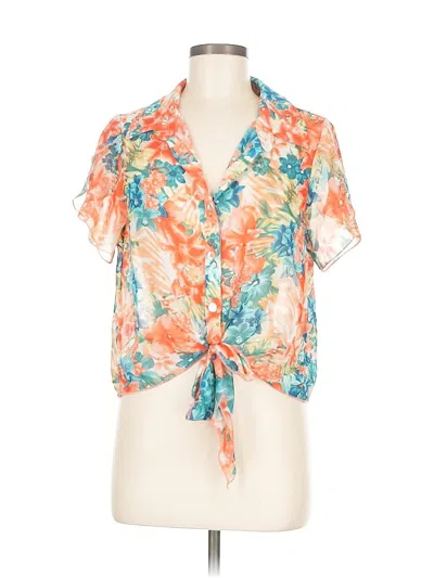 Pre-owned Show Me Your Mumu Short Sleeve Blouse In Orange