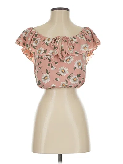 Pre-owned Show Me Your Mumu Short Sleeve Blouse In Pink
