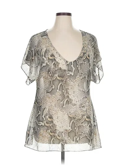 Pre-owned Show Me Your Mumu Short Sleeve Blouse In Silver