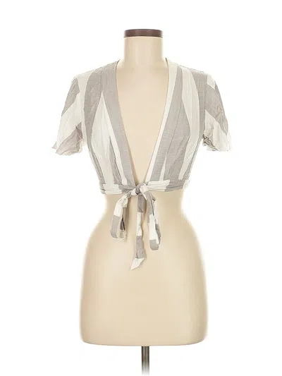 Pre-owned Show Me Your Mumu Short Sleeve Blouse In Silver