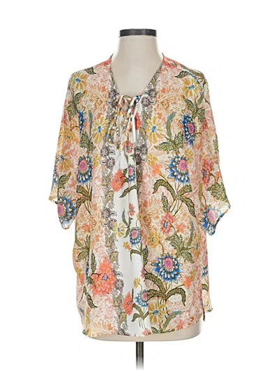 Pre-owned Show Me Your Mumu Short Sleeve Blouse In White