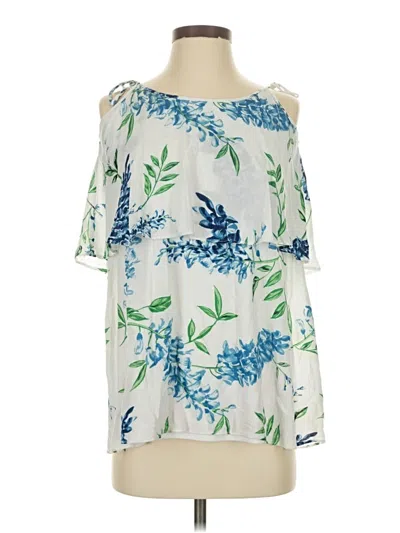 Pre-owned Show Me Your Mumu Short Sleeve Blouse In White