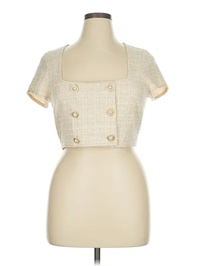 Pre-owned Show Me Your Mumu Short Sleeve Blouse In White