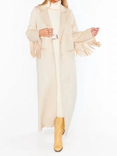 Show Me Your Mumu Sierra Fringe Jacket In Cream In White