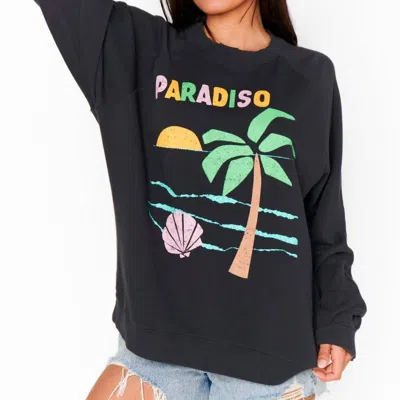 Show Me Your Mumu Simon Pullover In Paradiso Knit In Black