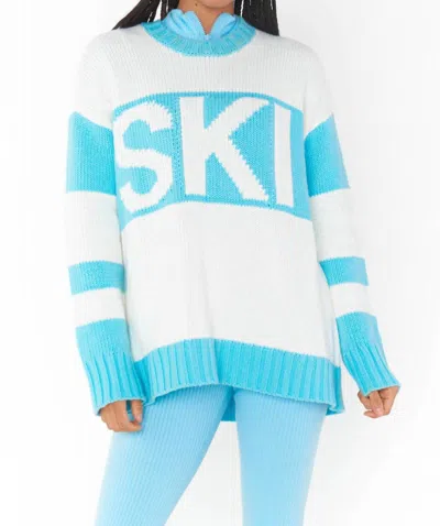 Show Me Your Mumu Ski In Sweater In Powder Blue In Multi