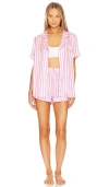 Show Me Your Mumu Slumber Pj Set In Pink White Silky