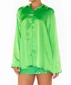 Show Me Your Mumu Smith Button Down Shirt In Bright Green Luxe In Multi