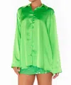 Show Me Your Mumu Smith Button Down Shirt In Bright Green Luxe In Green