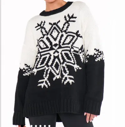 SHOW ME YOUR MUMU SNOWFLAKE SWEATER IN BLACK